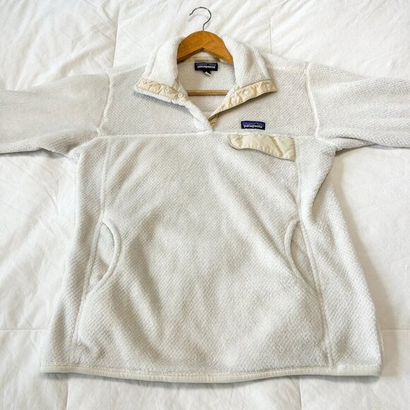 Patagonia Re-Tool Snap-T Fleece Pullover Cream Raw Linen Size L - Picture 2 of 10
